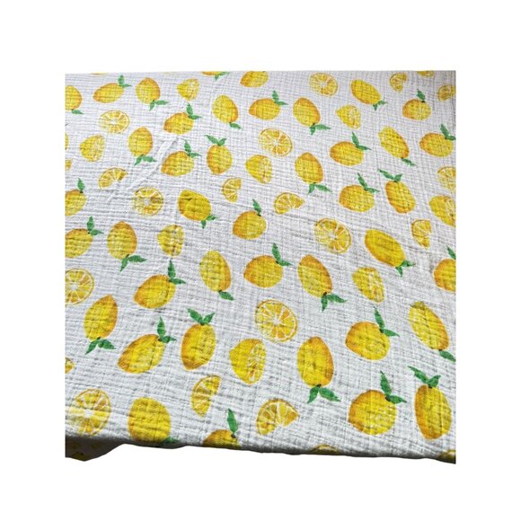 Lemon Print Cotton Muslin Baby Blanket 46X46 Inches Lightweight & Breathable - Picture 3 of 9